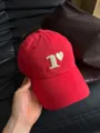 Casquette de baseball en coton rouge avec broderie cœur mignonne, chapeau de soleil polyvalent. - Réglable / Bordeaux