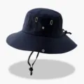 Chapeau de pêcheur anti-soleil bleu marine pour homme, large bord respirant à séchage rapide. - Taille unique / Bleu marine