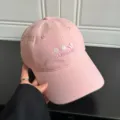 Casquette de baseball brodée de fleurs roses style mignon chapeau de soleil pour femmes tenues. - Rose