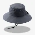 Chapeau de pêcheur gris foncé pour homme, large bord anti-UV et séchage rapide pour été. - Taille unique / Gris