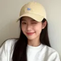 Casquette de baseball brodée de style coréen pour femmes et hommes, chapeau d'été élégant. - Jaune