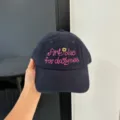 Casquette de baseball brodée pour femmes, chapeau de soleil souple noir pour tous les jours. - Réglable / Bleu marine