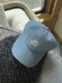 Casquette de baseball brodée bleu clair élégante, chapeau de soleil à visière courbée. - Réglable / Bleu Morandi