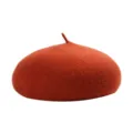 Chapeau de béret en laine rétro polyvalent d'automne hiver japonais pour les femmes - Couleur caramel
