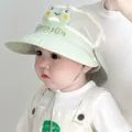 Cute baby sun protection hat with breathable mesh and adorable frog design for summer outdoor wear. - Green Frog