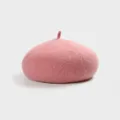 Pink wool beret hat for women, retro cute style winter painter hat, cozy casual daily wear - Pink