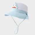 Chapeau de soleil enfant filet respirant été bob mignon dessin animé requin chapeau bébé - Requin Bleu