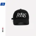 Casquette de baseball en coton noir pour femmes, souple brodée avec lettres. - Réglable / Noir