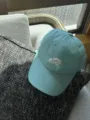 Casquette de baseball bleu clair avec broderie blanche, visière courbée chapeau d'été femme. - Réglable / Vert menthe