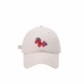 Classico berretto da baseball beige con grazioso logo cavallo ricamato, cappello da sole. - Taglia unica / Bianco Sporco con Etichetta Rossa