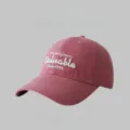 Casquette de baseball brodée délavée vintage pour hommes et femmes, chapeau de soleil élégant. - Réglable / Rose Framboise