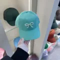 Pearl bow baseball cap for women, soft top sun hat with cute pearl decoration, stylish casual. - Adjustable / Lake Blue Pearl Bow Baseball Cap