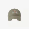 Khaki baseball cap for women featuring cute 3-bear embroidery, stylish and sun-protective. - Adjustable / Khaki