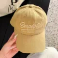 Casquette de baseball kaki décontractée avec broderie de lettres chic pour le soleil. - Kaki
