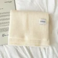 Écharpe d'hiver en tricot confortable pour femme et homme, écharpe côtelée chaude. - Blanc Crème