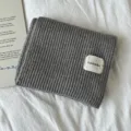 Grey knitted scarf, cozy solid color winter neck warmer, warm couple style student accessory. - Light Gray
