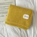 Solid yellow ribbed knitted winter scarf, thickened warm couple fashion neck warmer. - Turmeric