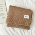 Cozy brown knitted winter scarf, solid color thick warm neck warmer for daily wear. - Khaki