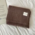 Brown knitted scarf thick warm winter solid color cozy fashion neck warmer casual winter scarf - Mocha