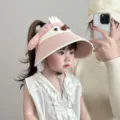 Enfant mignon chapeau de soleil pignon ouvert été plage casquette protection extérieure - Rose