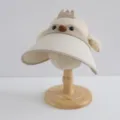 Chapeau de soleil animal mignon pour enfants été sommet vide protection solaire respirant. - Beige