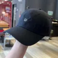 Casquette de baseball noire brodée de chat, chapeau en coton simple et polyvalent. - Réglable de 54 à 60 cm / Broderie chaton / Noir