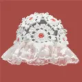 Chapeau seau en dentelle crochetée de style japonais pour femme, joli chapeau de soleil d'été. - Taille unique / Blanc