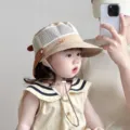 Baby sun protection hat summer breathable mesh toddler fisherman hat cute outdoor sun cap - Khaki