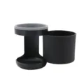 Detail shot of black walker cup holder, versatile bottle holder for wheelchair and stroller use. - Double Cup Holder / 12x9.5x17cm / Black