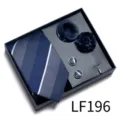 Elegante conjunto de corbata a rayas para hombre pañuelo gemelos accesorios de traje - LF196 (Azul Rayado)