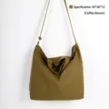 Casual brown canvas shoulder bag, durable crossbody tote bag, daily minimalist style 45x36cm - Shoulder Crossbody Tote Bag / 45x36x12cm / Coffee
