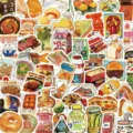 56pcs Japanese food aesthetic waterproof stickers DIY laptop phone case cute decals - 56 Pieces/Pack