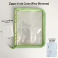 Verde glitterato A5 raccoglitore per fototessere con cerniera e pagine interne. - Stile Cerniera A 4 Tasche 160 Scomparti / Verde
