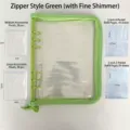 A5 brillante verde carpeta con cremallera álbum de fotos juego con bolsas y páginas interiores. - Estilo Cremallera De 120 Ranuras / Verde