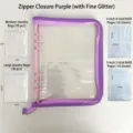 Álbum de fotos de carpeta brillante A5 con cremallera, páginas interiores y bolsas. - Estilo Cremallera De 120 Ranuras / Rosa