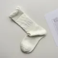 Calcetines slouch de malla blanca primavera verano, calcetines medios lisos transpirables. - Talla única / Blanco
