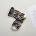 Calcetines vintage de tubo con flores para mujer otoño invierno algodón transpirable. - Talla única / Negro