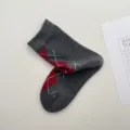 Gris Rombos Calcetines Algodón Retro Británico Estilo Variante Invierno Casual Moda - Talla única / Gris oscuro