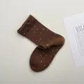 Calcetines vintage de flores para mujer marrón algodón estilo retro lindos cómodos diarios - Talla única / Café