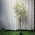 Artificial white cherry blossom tree detail for wedding decoration and indoor mall display. - 190cm