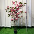 Artificial magnolia tree potted plant pink flower indoor home decor wedding background bonsai - 120cm / Pink