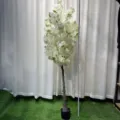 Small artificial cherry blossom tree white flower wedding home decor potted plant - 170cm