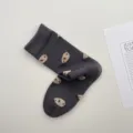 Süße flauschige Meerschweinchen Jacquard Socken Damen, weiche Herbst Winter Socken. - Einheitsgröße / Dunkelgrau