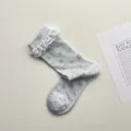 Calcetines de media pantorrilla de malla floral estilo japonés con volantes de encaje, primavera. - Talla única / Azul Jaspeado