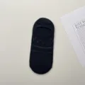 Mujeres transpirable malla corte bajo invisible calcetines barco negro verano antideslizante - Talla única / Negro