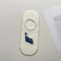 Chaussettes invisibles coupe-bas imprimé chat mignon chaussettes coton respirantes - Taille unique / Blanc