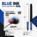 Bolígrafo de gel de tinta líquida 0.5mm punta fine secado rápido escritura fluida azul - Azul