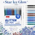 Set van 12 Glitter Gelpennen Glanzende Metallic Markers voor Journal Tekenen Kunst - 0.8mm / 12 Blauwe Kleuren