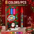 Set de rotuladores de tiza líquida coloridos con 8 colores vibrantes y caja festiva. - 8010XM