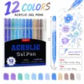 12 kleuren acryl gelpennen set 0.8mm fijne punt waterdichte verfpennen voor diy kunst tekenen - 12-Kleuren Violet Serie